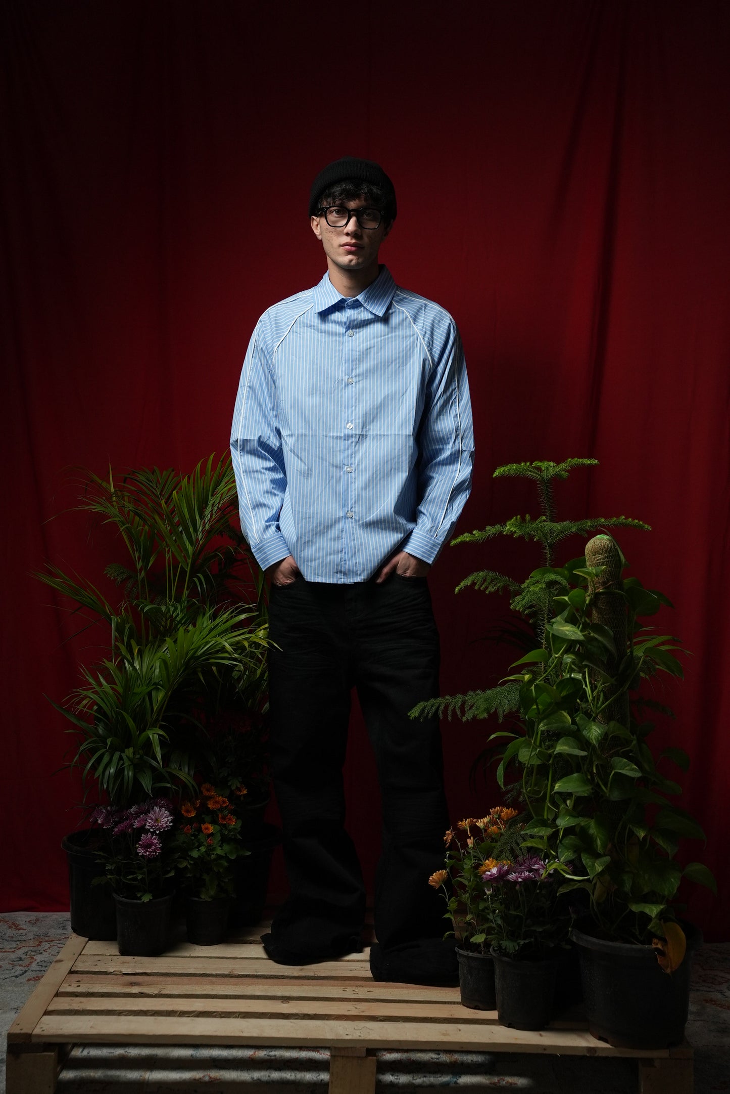 STRIPED WESTERN PIPING SHIRT