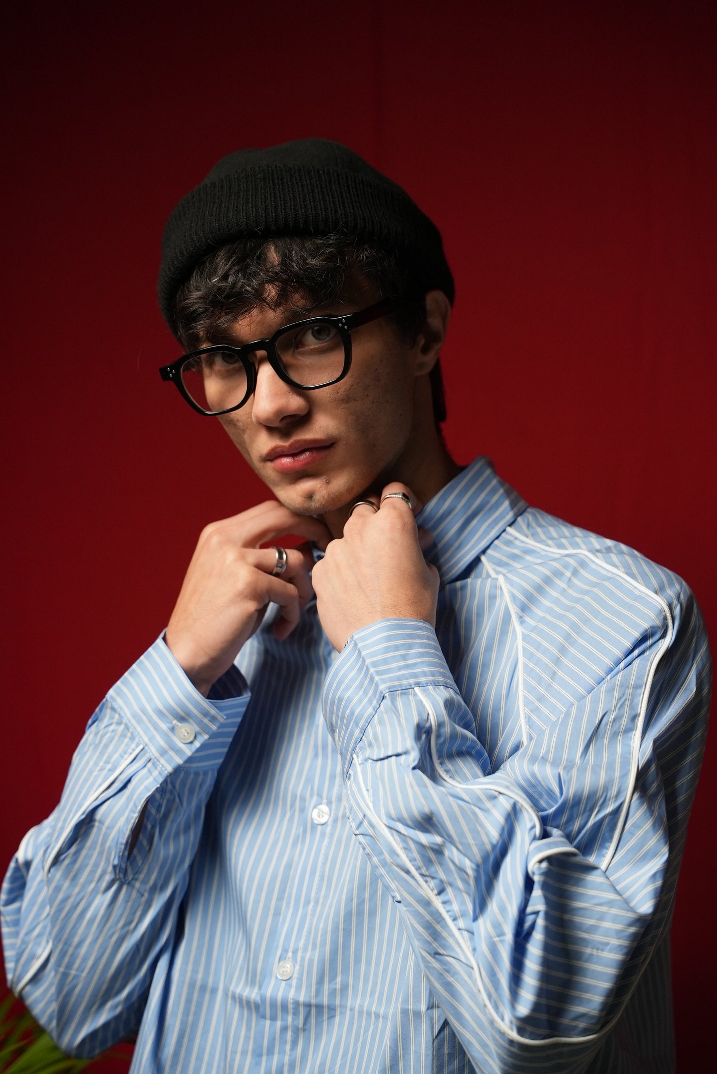 STRIPED WESTERN PIPING SHIRT